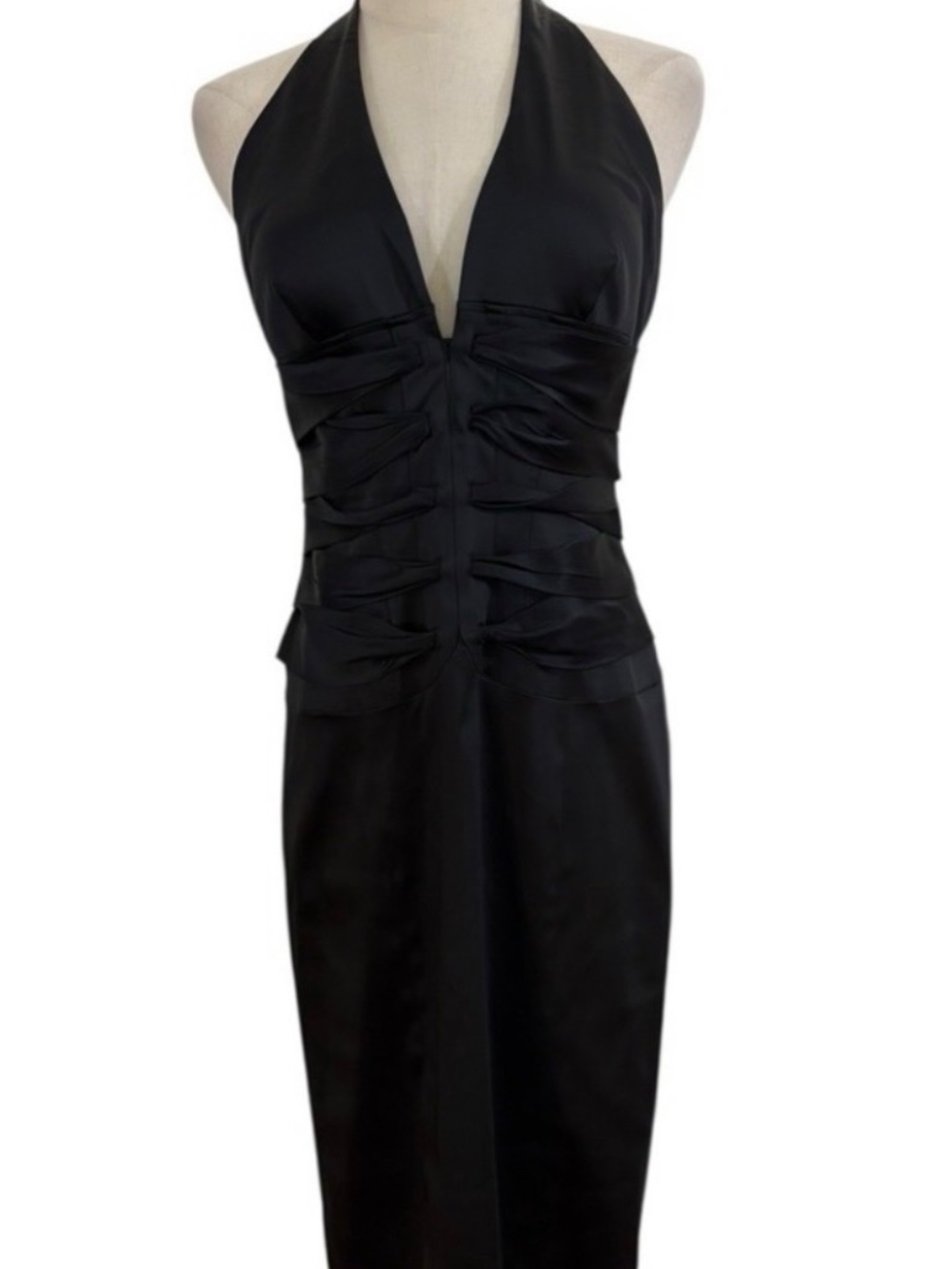 NWT Cache Halter Dress Silk Lined Y2K Cocktail Size 4